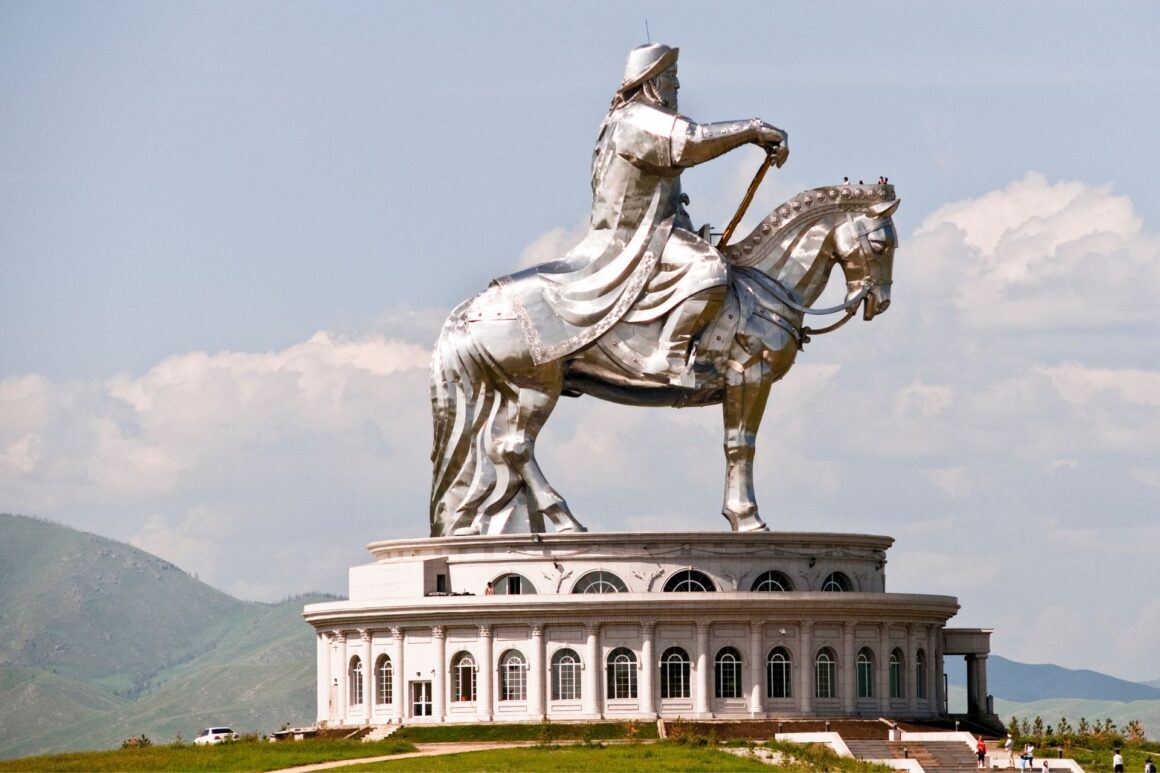 Statue of Genghis Khan on horseback