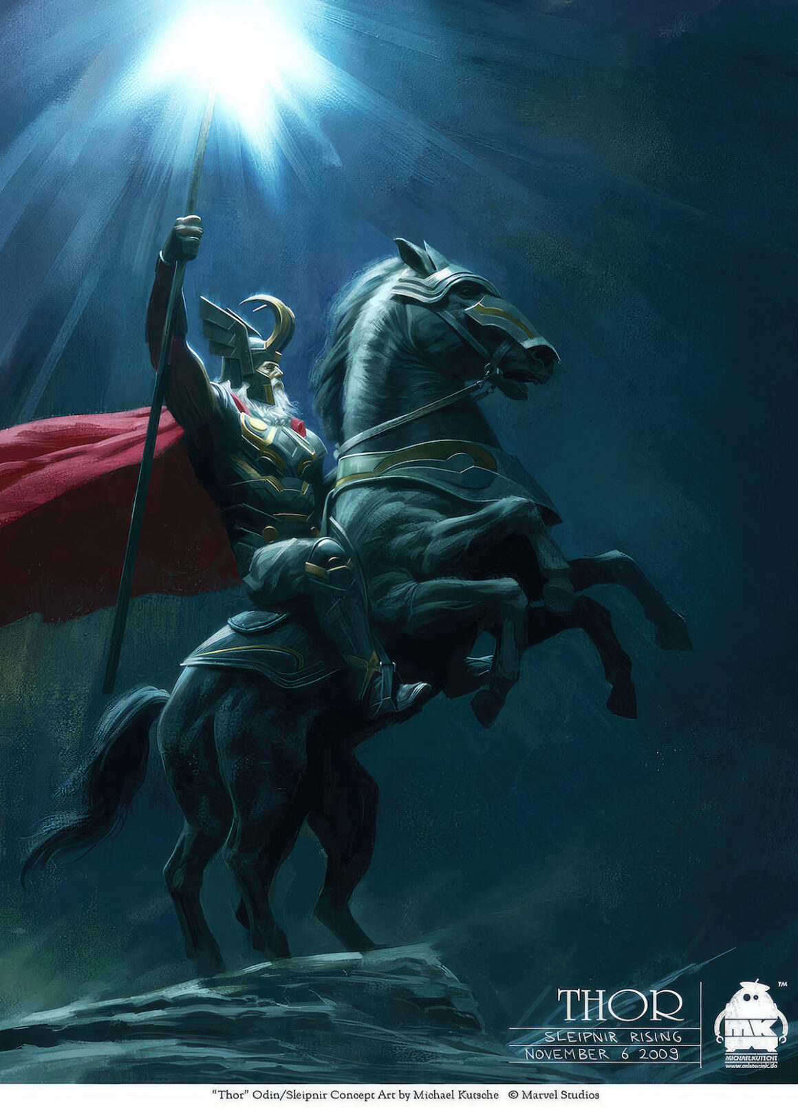 The god Odin astride his steed Sleipner