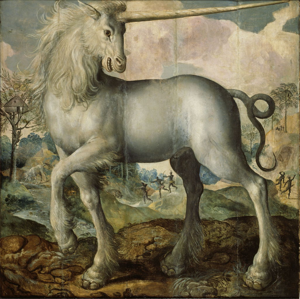 Classical painting of a unicorn