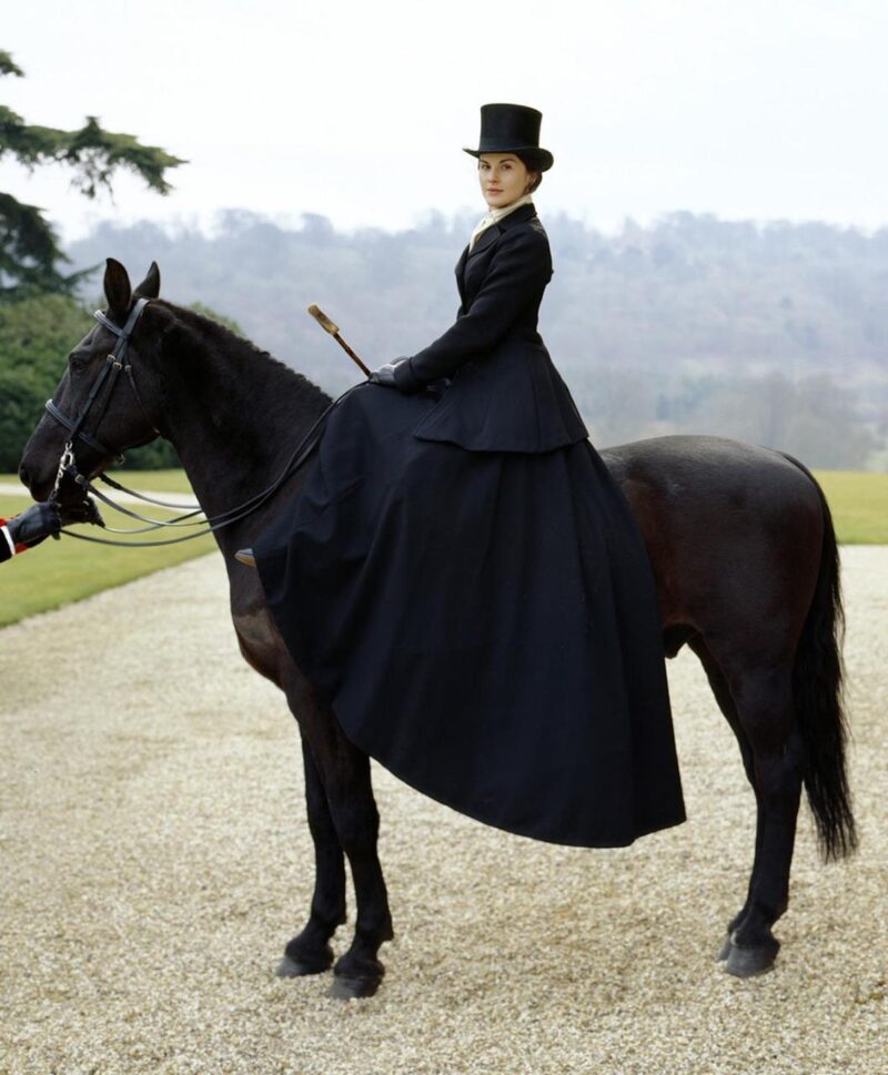 Lady Mary riding side saddle