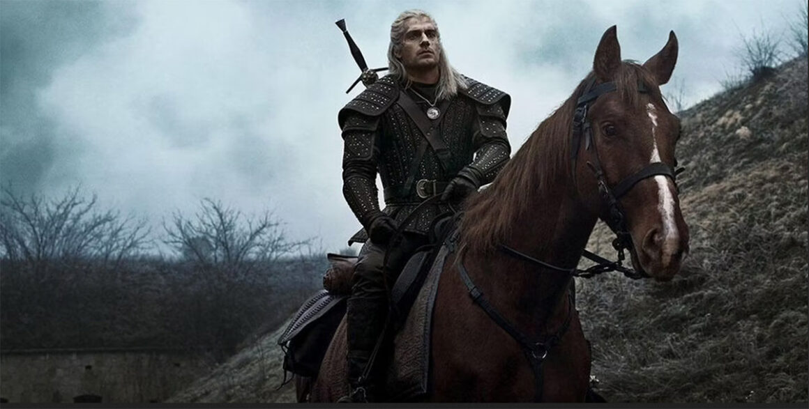 Geralt astride Roach